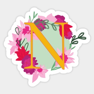 Monogram N, Personalized Initial Sticker